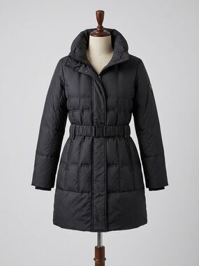 Larry Levine winter gray belted parka jacket